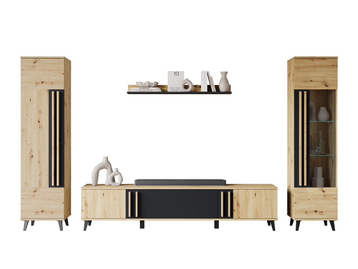 Nappali szett HELSINKI II, Szín: Artisan tölgy + Grafit, Led világítás: Nem