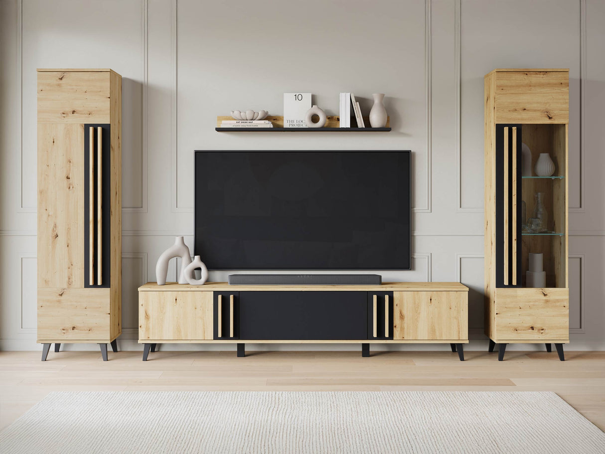 Nappali szett HELSINKI II, Szín: Artisan tölgy + Grafit, Led világítás: Nem