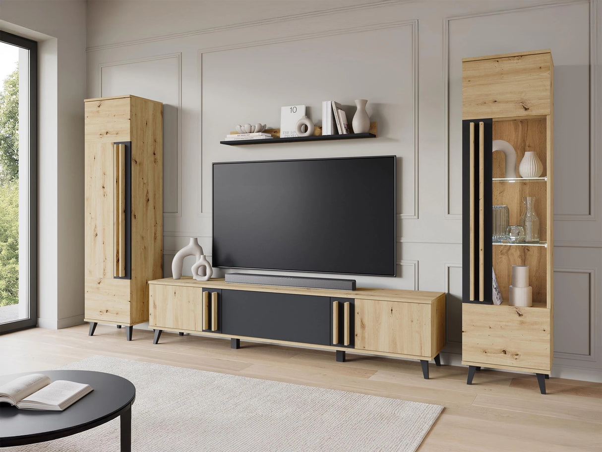 Nappali szett HELSINKI II, Szín: Artisan tölgy + Grafit, Led világítás: Igen