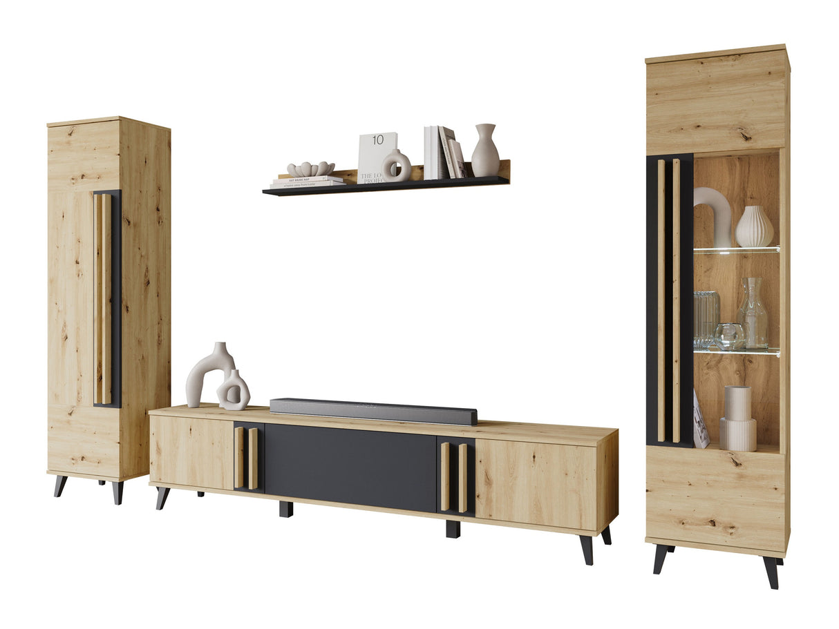 Nappali szett HELSINKI II, Szín: Artisan tölgy + Grafit, Led világítás: Igen