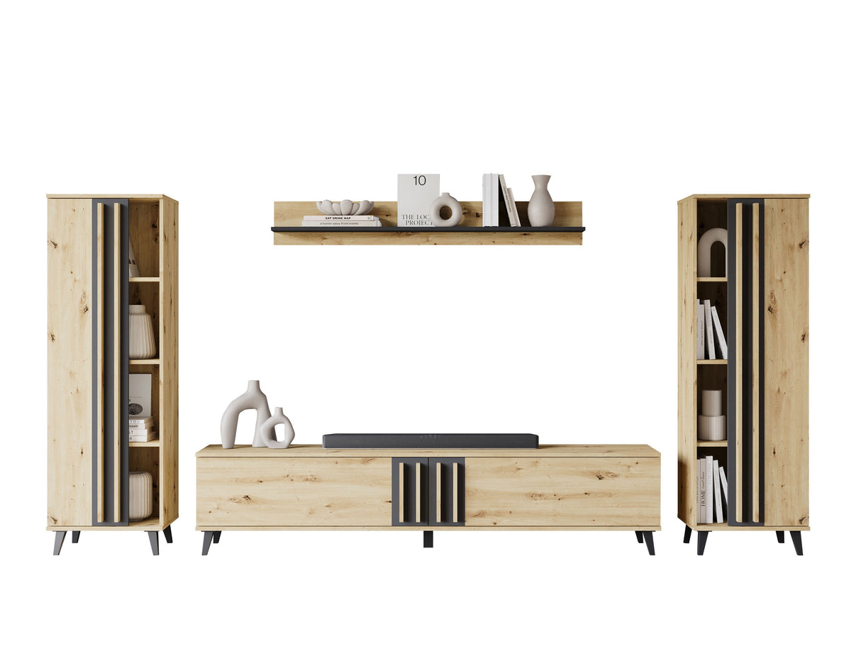 Nappali szett HELSINKI I, Szín: Artisan tölgy + Grafit