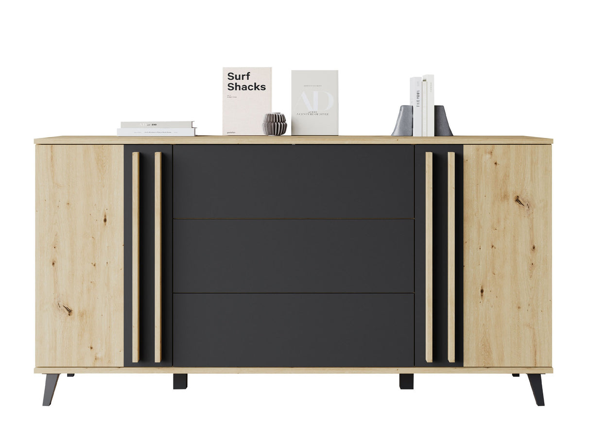 Komód Komoda HELSINKI 150, Szín: Artisan tölgy + Grafit