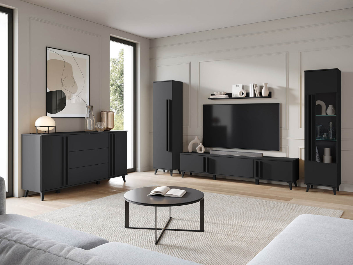 Nappali szett HELSINKI IV, Szín: Grafit, Led világítás: Nem