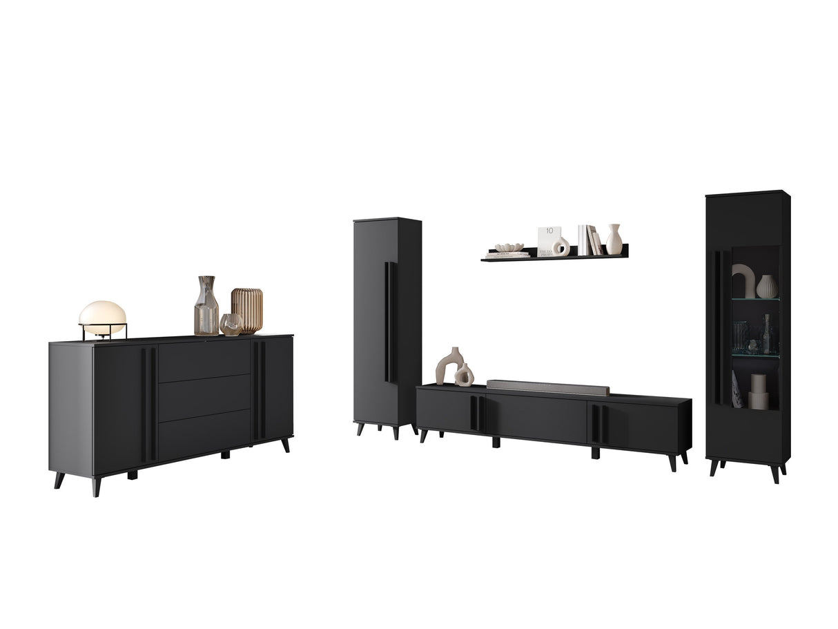 Nappali szett HELSINKI IV, Szín: Grafit, Led világítás: Nem