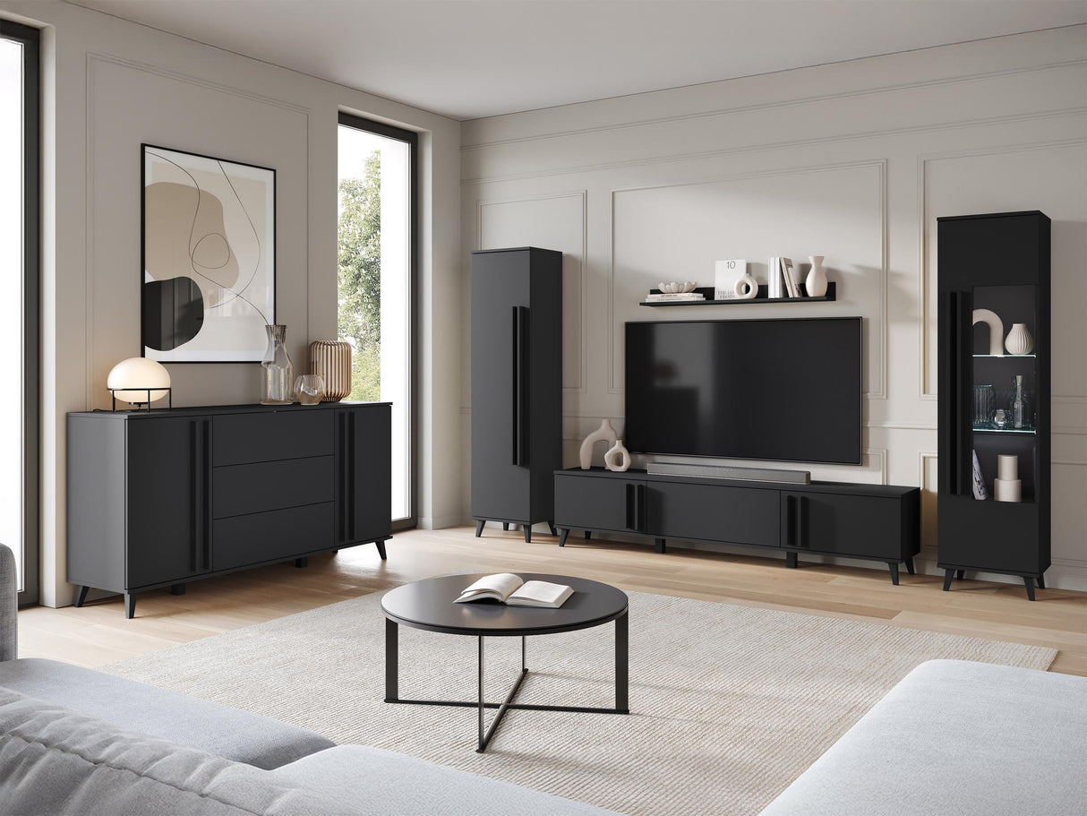 Nappali szett HELSINKI IV, Szín: Grafit, Led világítás: Igen