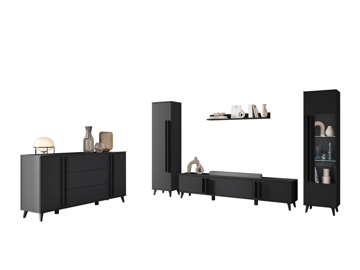 Nappali szett HELSINKI IV, Szín: Grafit, Led világítás: Igen