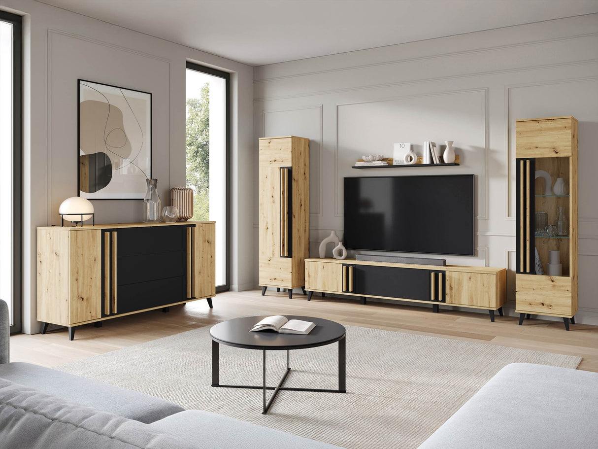 Nappali szett HELSINKI IV, Szín: Artisan tölgy + Grafit, Led világítás: Nem