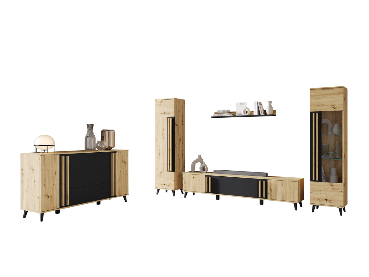 Nappali szett HELSINKI IV, Szín: Artisan tölgy + Grafit, Led világítás: Nem