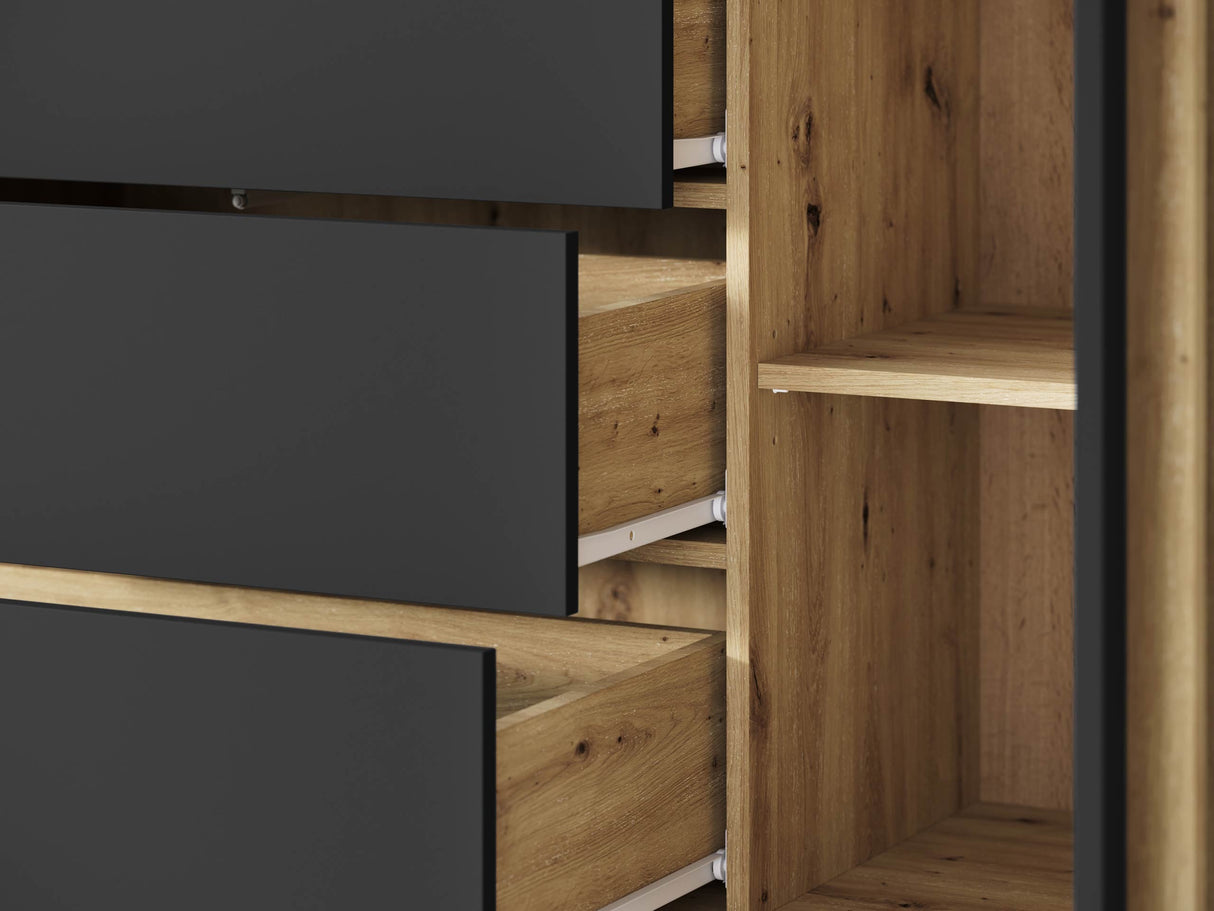 Nappali szett HELSINKI IV, Szín: Artisan tölgy + Grafit, Led világítás: Nem