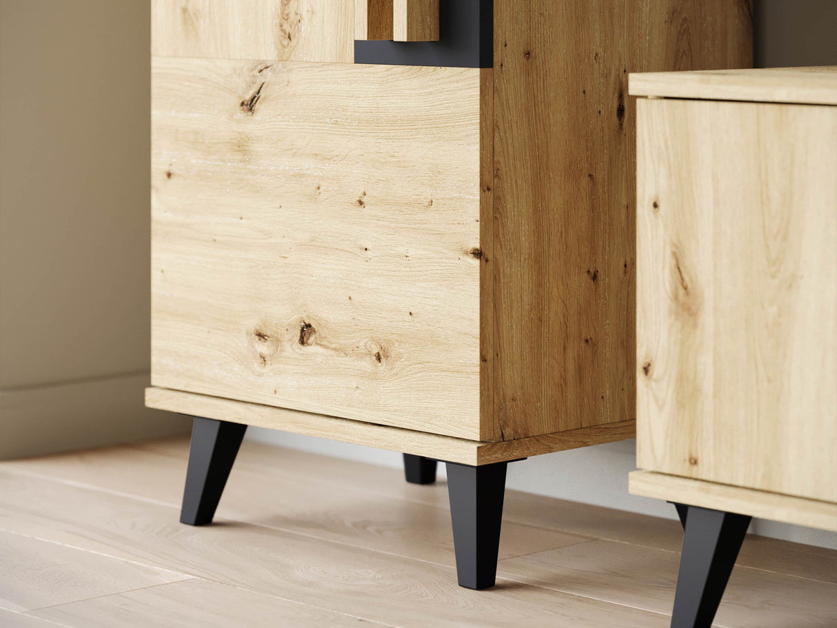 Nappali szett HELSINKI IV, Szín: Artisan tölgy + Grafit, Led világítás: Igen