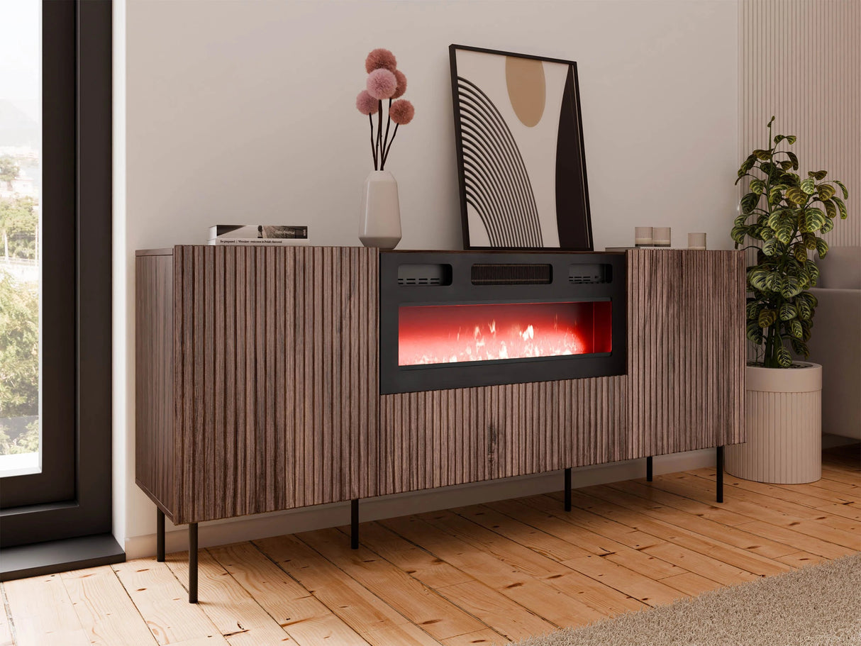 Szekrény Komoda TACOS 180 EF + kominek Orzech Warmia Kominek: Czarny 4133155