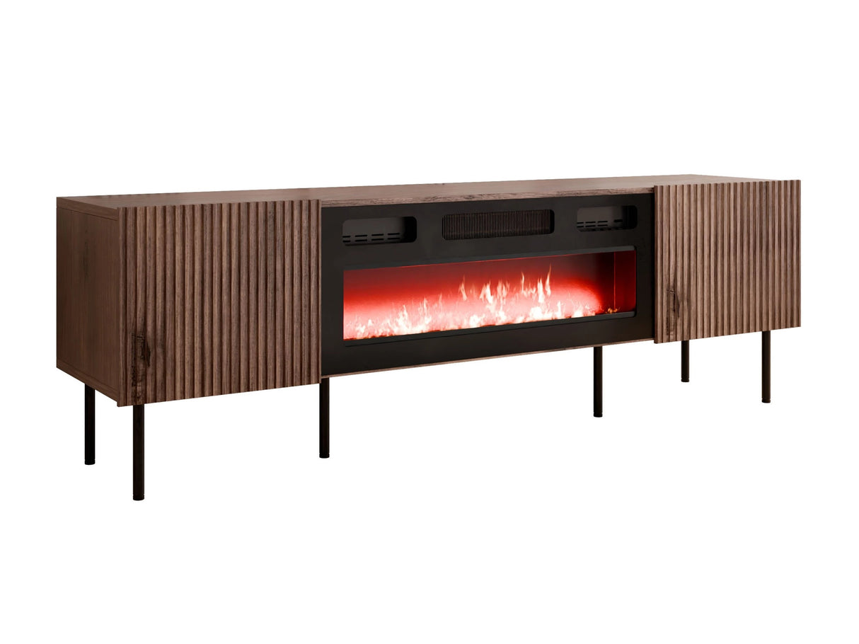 TV-állvány Szafka RTV TACOS 180 EF + kominek Orzech Warmia Kominek: Czarny 5903211350559 4133163