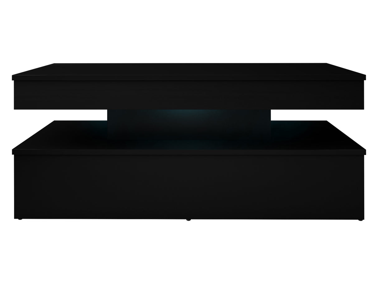 Dohányzóasztal 120 GLOSSA 01 (Lestirol) (Fekete + Fényes fekete) 4133186