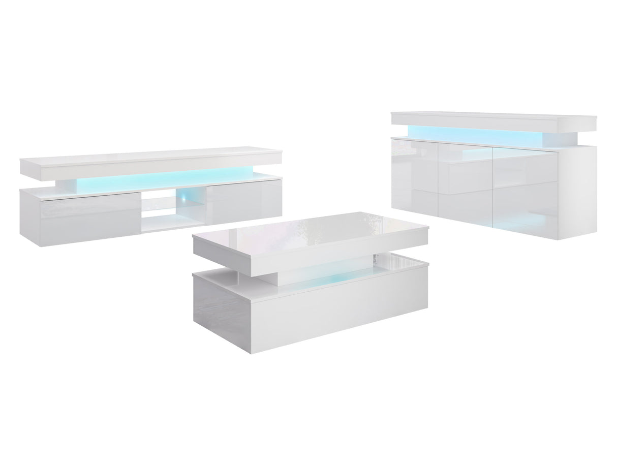 Nappali szett Meble GLOSSA I, Szín: Fehér + Fényes fehér 4133198