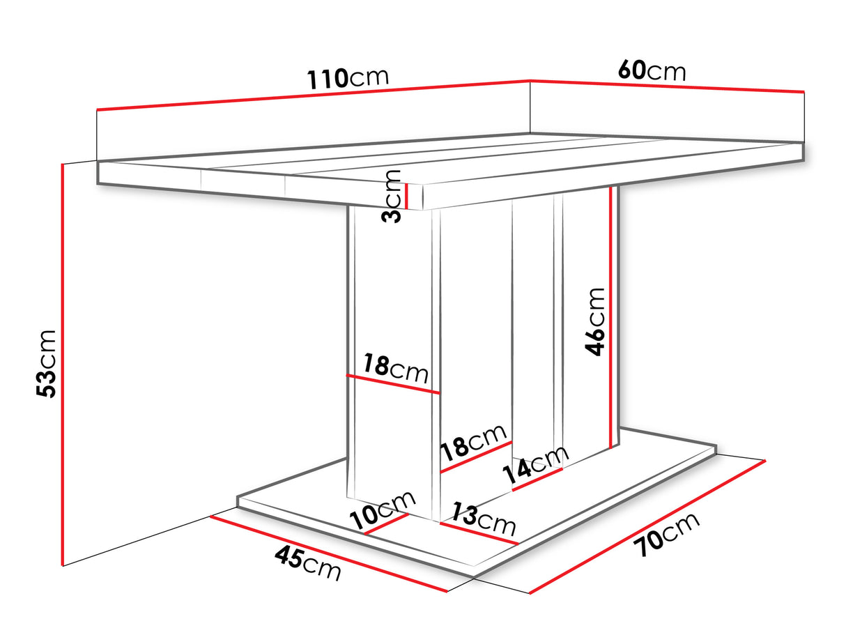 Dohányzóasztal BOSTON (Rodkor), Szín: Lefkas tölgy + Fekete 4133239