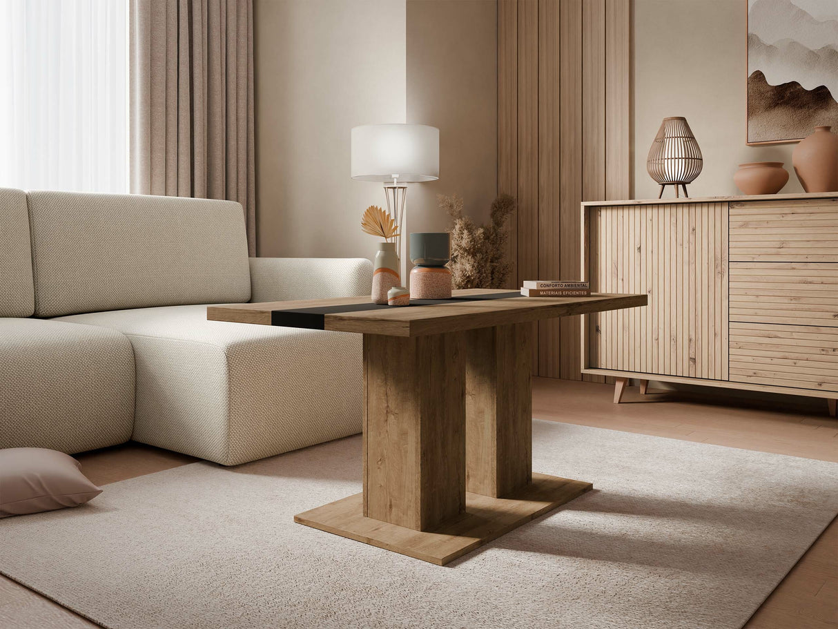 Dohányzóasztal BOSTON (Rodkor), Szín: Lefkas tölgy + Fekete 4133243