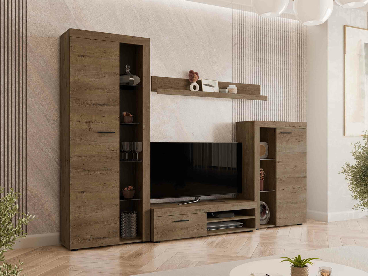 Nappali szett Rumba garnitúra (Rodos), Led világítás: Nem, Szín: Lefkas tölgy 4133253