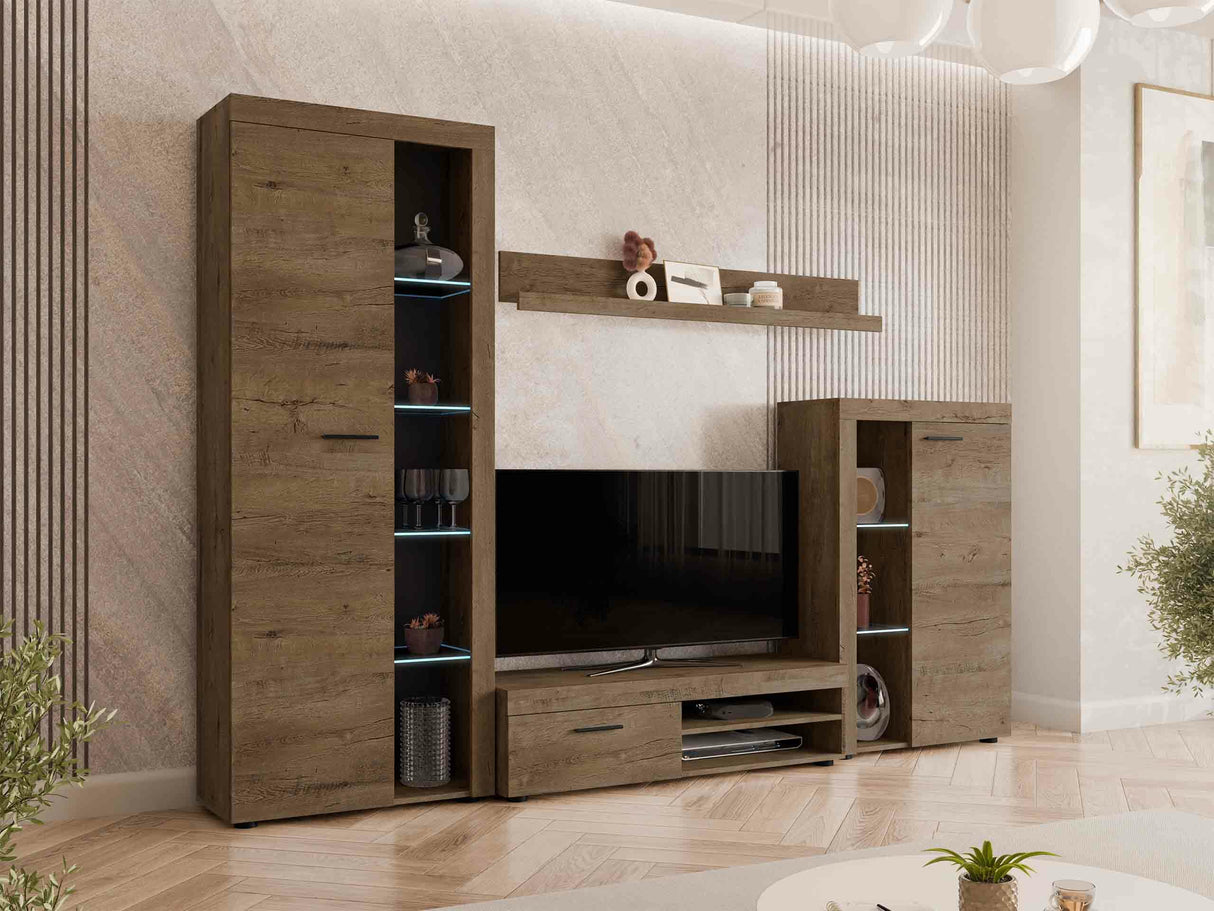 Nappali szett Rumba garnitúra (Rodos), Led világítás: Igen, Szín: Lefkas tölgy 4133254