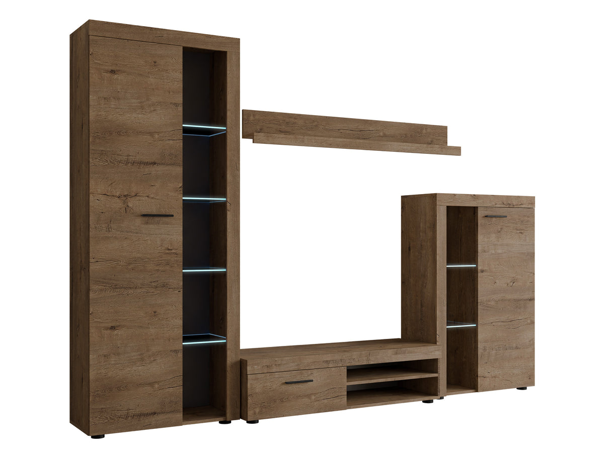 Nappali szett Rumba garnitúra (Rodos), Led világítás: Igen, Szín: Lefkas tölgy 4133262