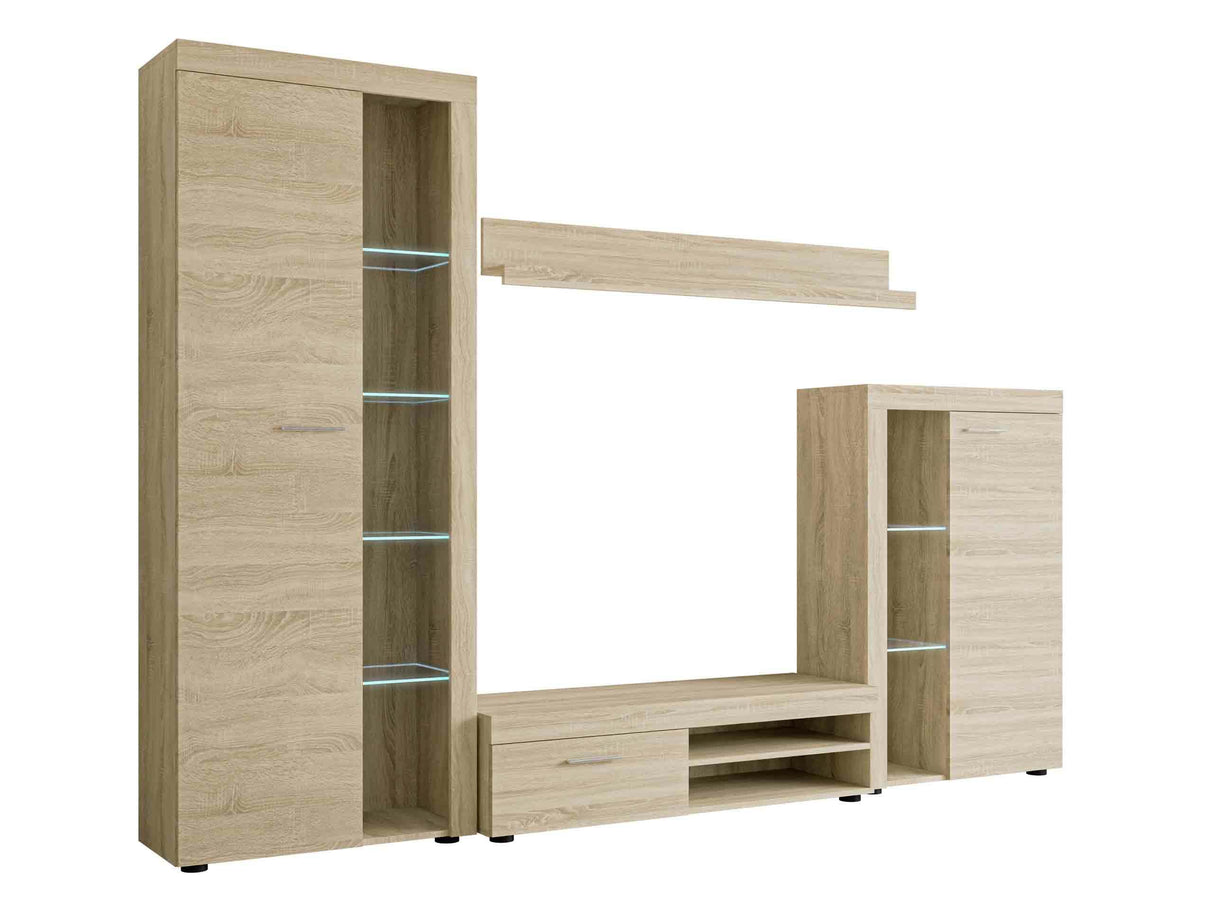 Nappali szett Rumba garnitúra (Rodos), Led világítás: Igen, Szín: Sonoma tölgy 4133268