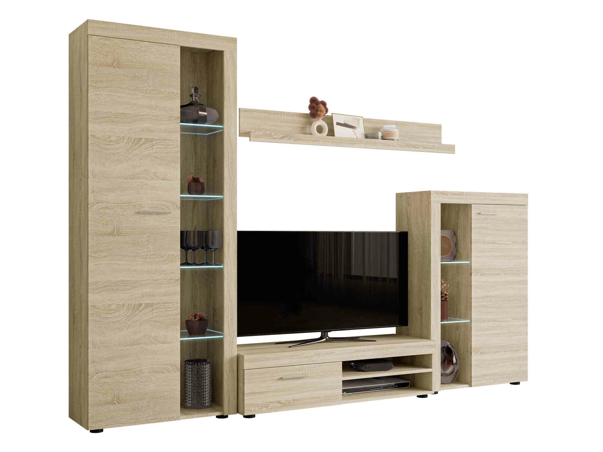 Nappali szett Rumba garnitúra (Rodos), Led világítás: Igen, Szín: Sonoma tölgy 4133269