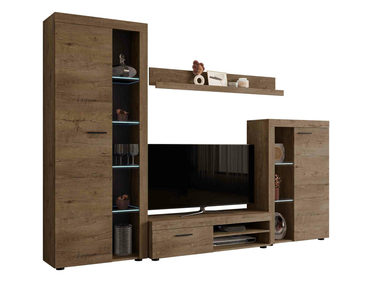 Nappali szett Rumba garnitúra (Rodos), Led világítás: Igen, Szín: Lefkas tölgy 4133270