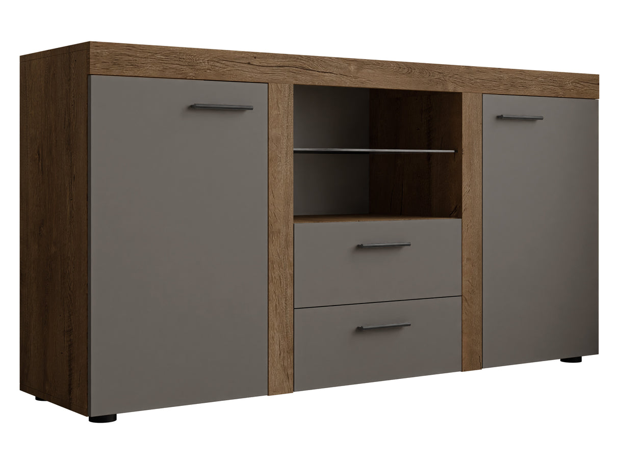 Komód Rumba (Rodos), Led világítás: Nem, Szín: Lefkas tölgy + Grafit 4133286