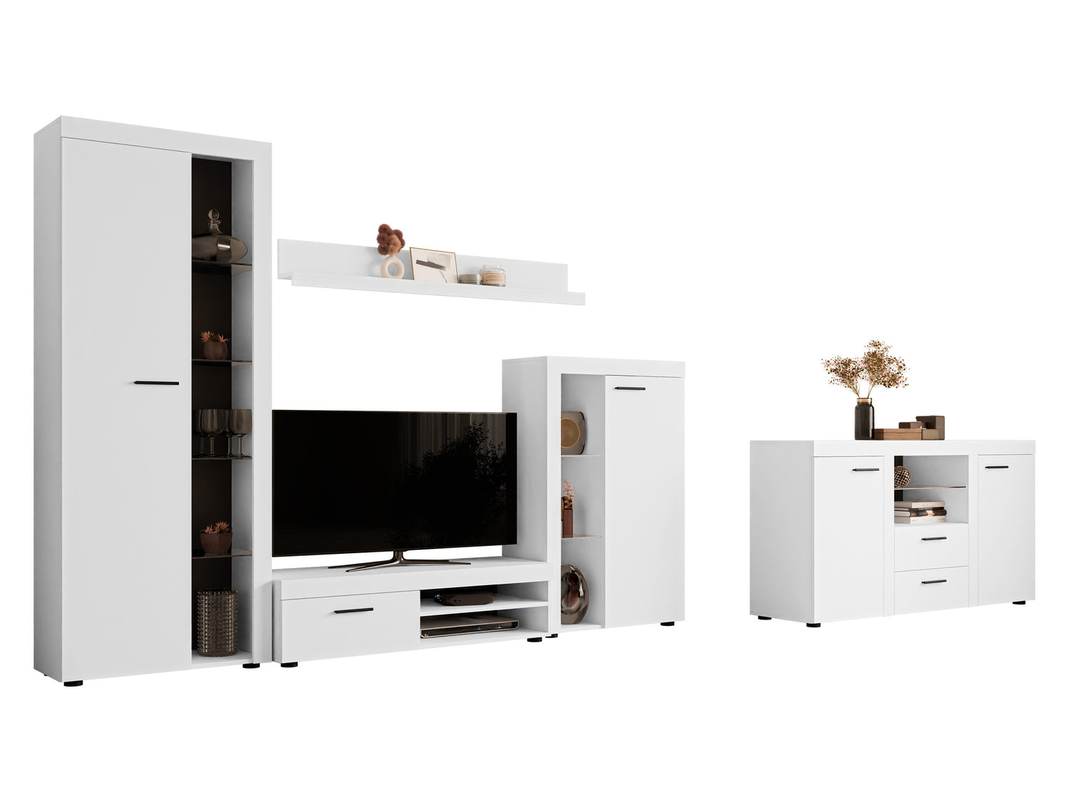 Nappali szett Rumba (Rodos) II, Led világítás: Nem, Szín: Fehér 4133322