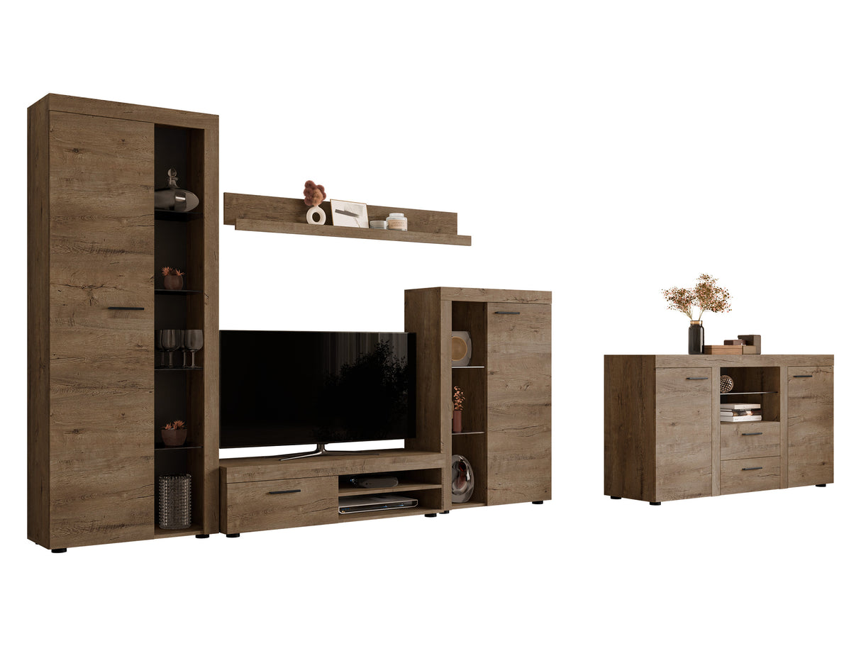 Nappali szett Rumba (Rodos) II, Led világítás: Nem, Szín: Lefkas tölgy 4133326