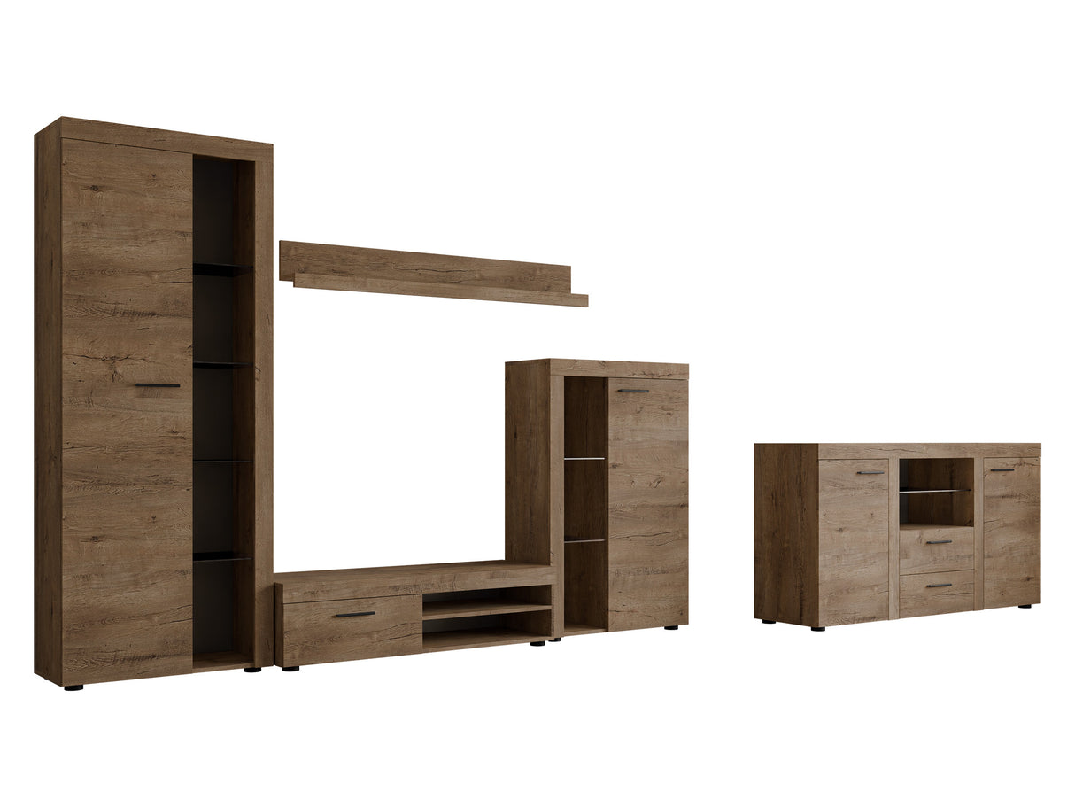 Nappali szett Rumba (Rodos) II, Led világítás: Nem, Szín: Lefkas tölgy 4133327