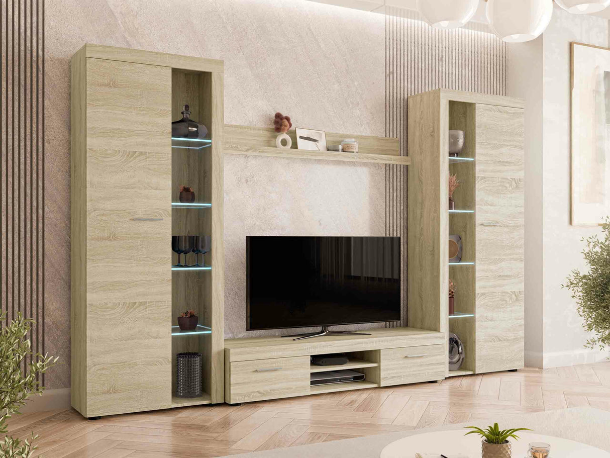 Nappali szett Rumba (Rodos) XL, Led világítás: Igen, Szín: Sonoma tölgy 4133441