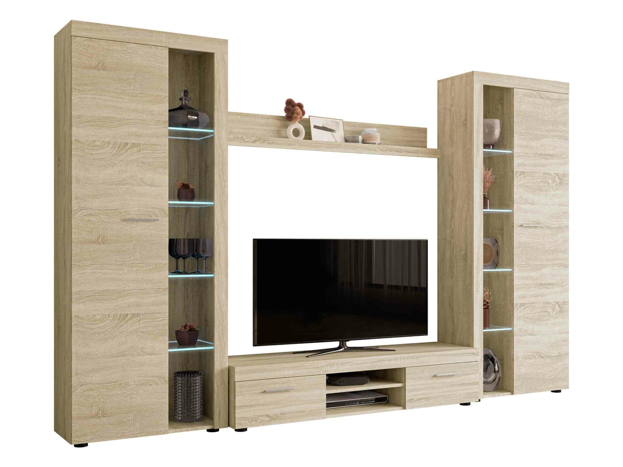 Nappali szett Rumba (Rodos) XL, Led világítás: Igen, Szín: Sonoma tölgy 4133464