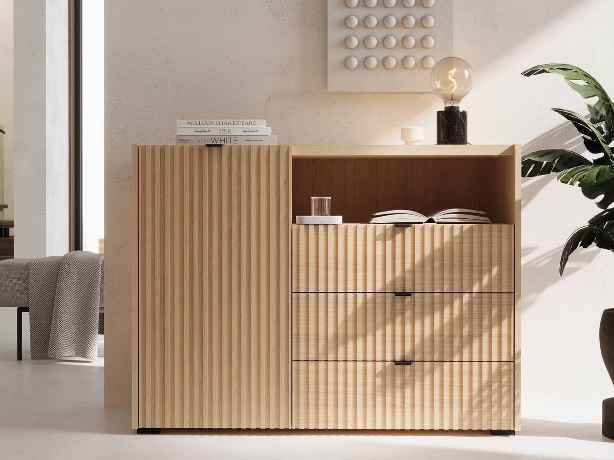 Komód Komoda 1D3SZ CYLIZA CY-01 Dąb Vicenza Bielona