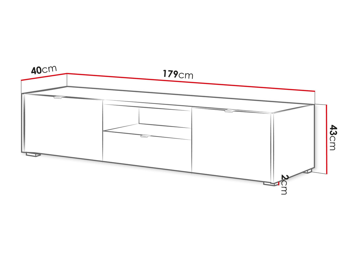 TV-állvány Szafka RTV 2K1SZ CYLIZA CY-03 Dąb Vicenza Bielona