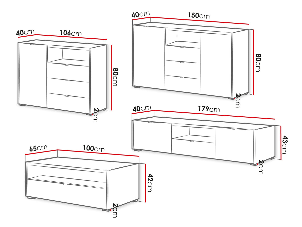 Nappali szett Meble CYLIZA I Dąb Vicenza Bielona