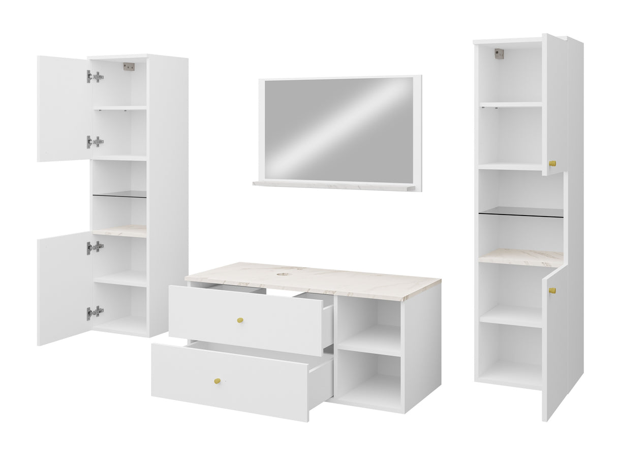 Fürdőszoba garnitúra Meble łazienkowe KERTOS III, Szín: Tölgy, Mosdókagyló: Igen