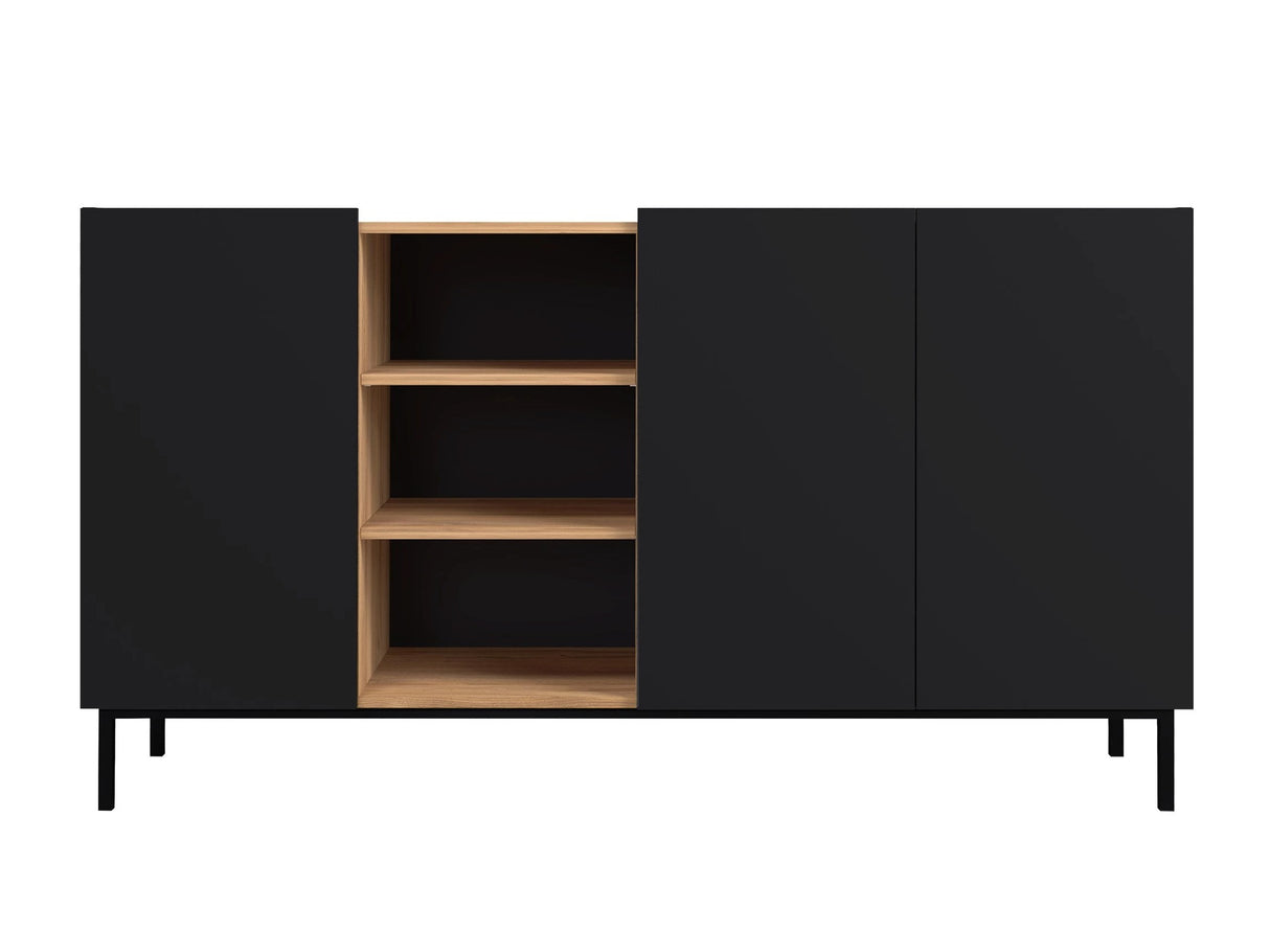 Szekrény Komoda SYSTEM 72 Czarny/Arany Bárasztaloque (Fekete + Világosbarna)