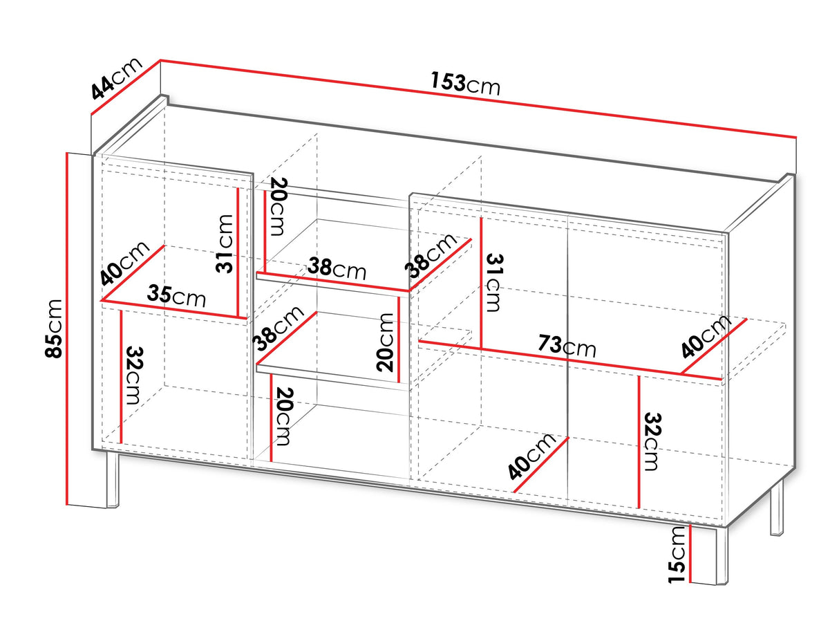 Szekrény Komoda SYSTEM 72 Czarny/Arany Bárasztaloque (Fekete + Világosbarna)