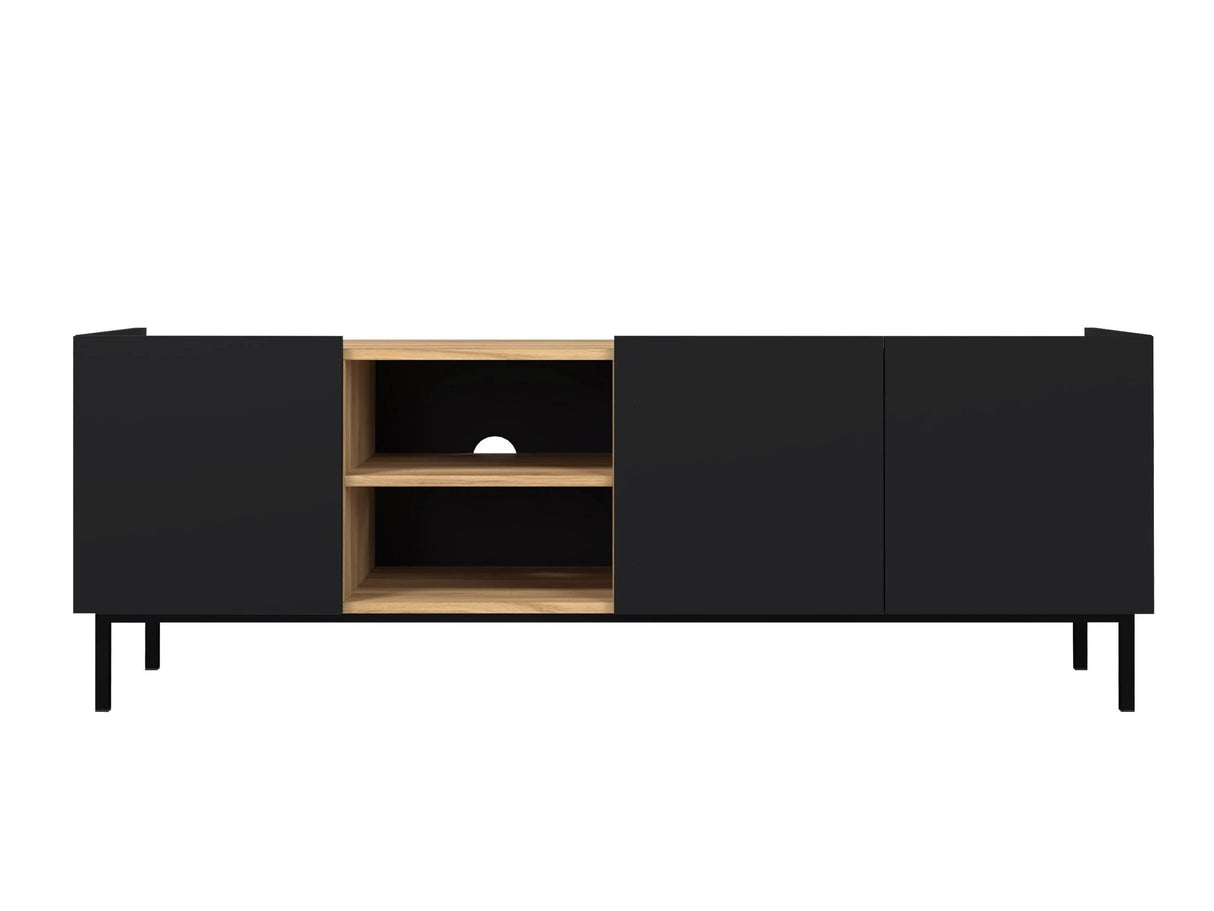 TV-állvány Szafka RTV SYSTEM 72, Szín: Fekete + Világosbarna