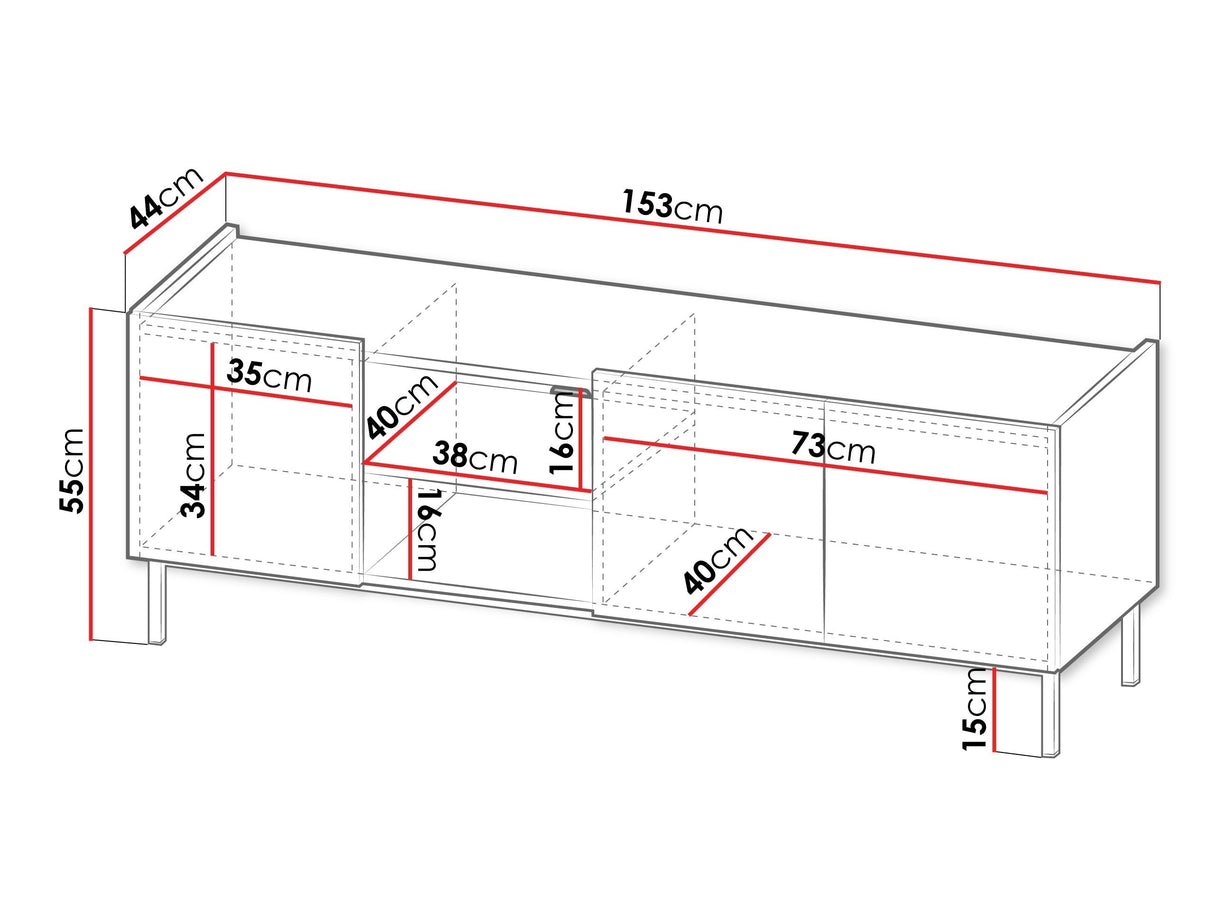 TV-állvány Szafka RTV SYSTEM 72, Szín: Fekete + Világosbarna