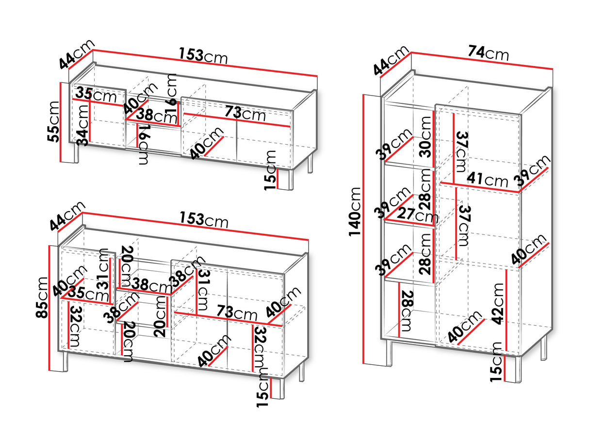 Nappali szett Meble SYSTEM 72 I, Szín: Fekete + Világosbarna
