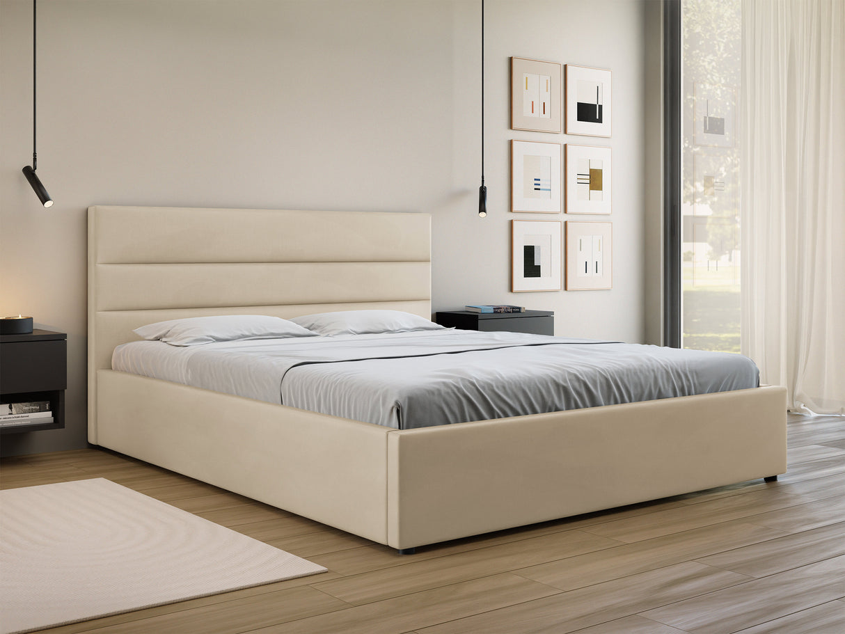 Ágy Łóżko LUTKO, Szín: Beige, Alvó felület mérete: 140 x 200 cm