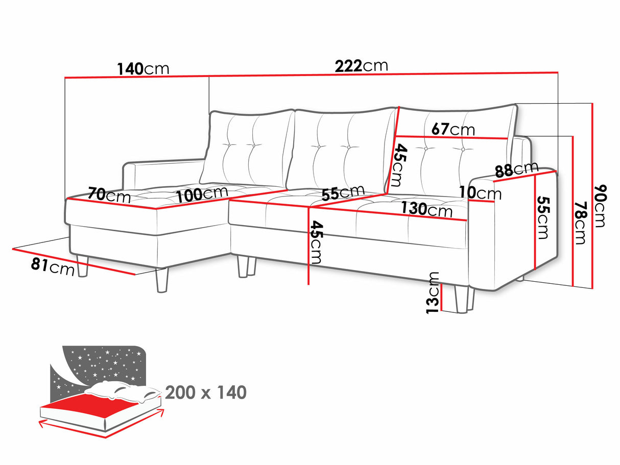 Sarokkanapé Bodo (Makau), Szín: Malmo 25 4137008