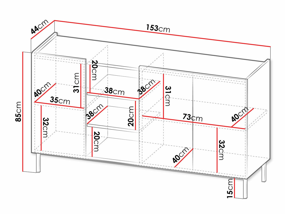 Szekrény Komoda SYSTEM 72 Kasmír/Dąb Cremona (Kasmír + Tölgy) 4137576