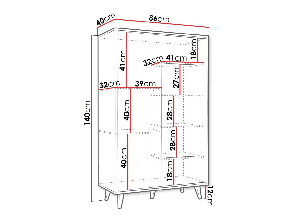 Könyvespolc Witryna niska FERIDO 2D Dąb Artisan