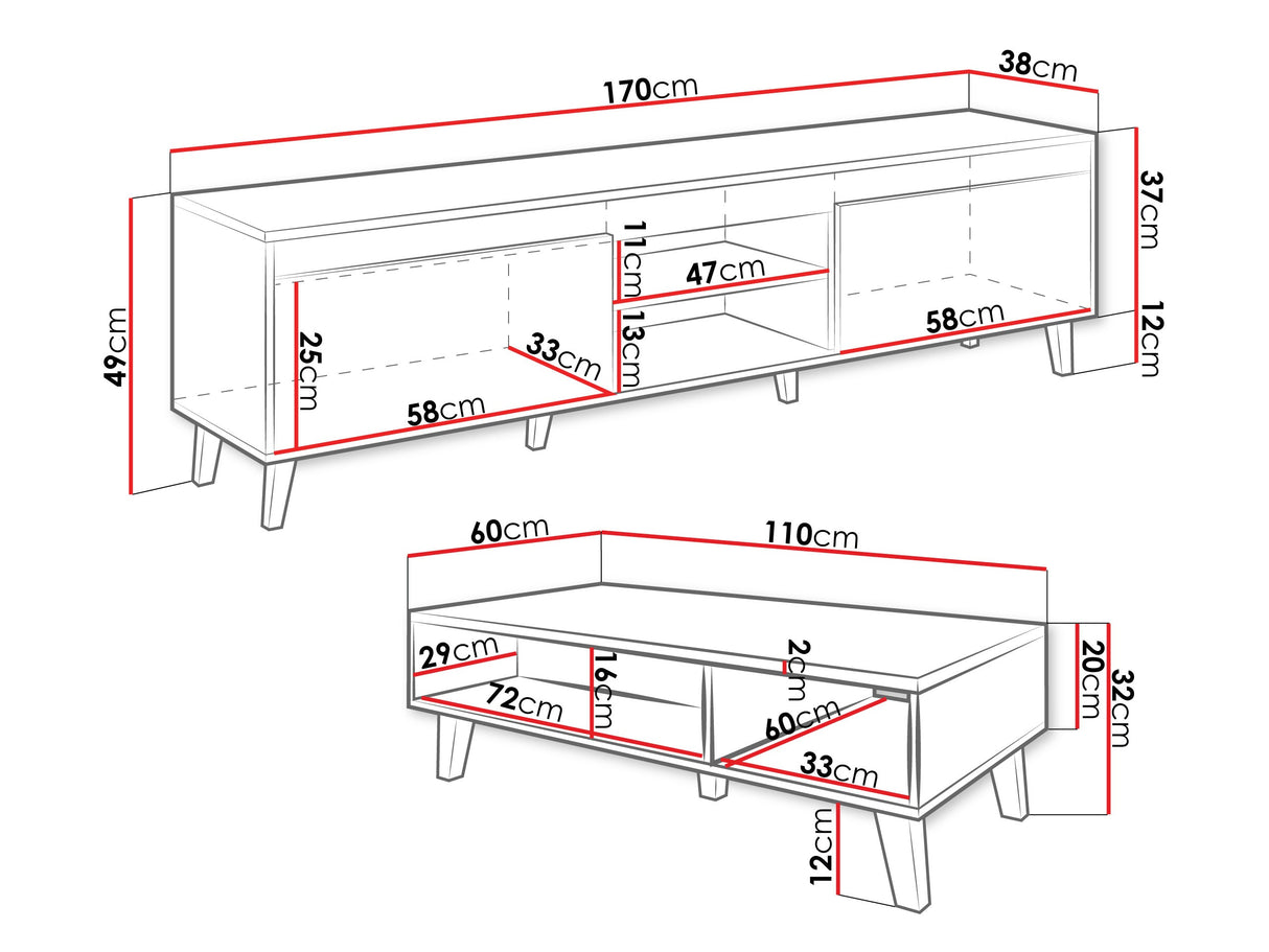 Nappali szett Meble NORD II Wotan/Antracyt