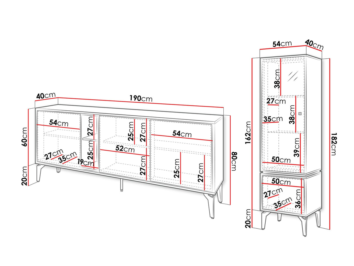Nappali szett Meble ELLA I Dąb Bárasztalokowy Bursztynemwy/Czarny mat
