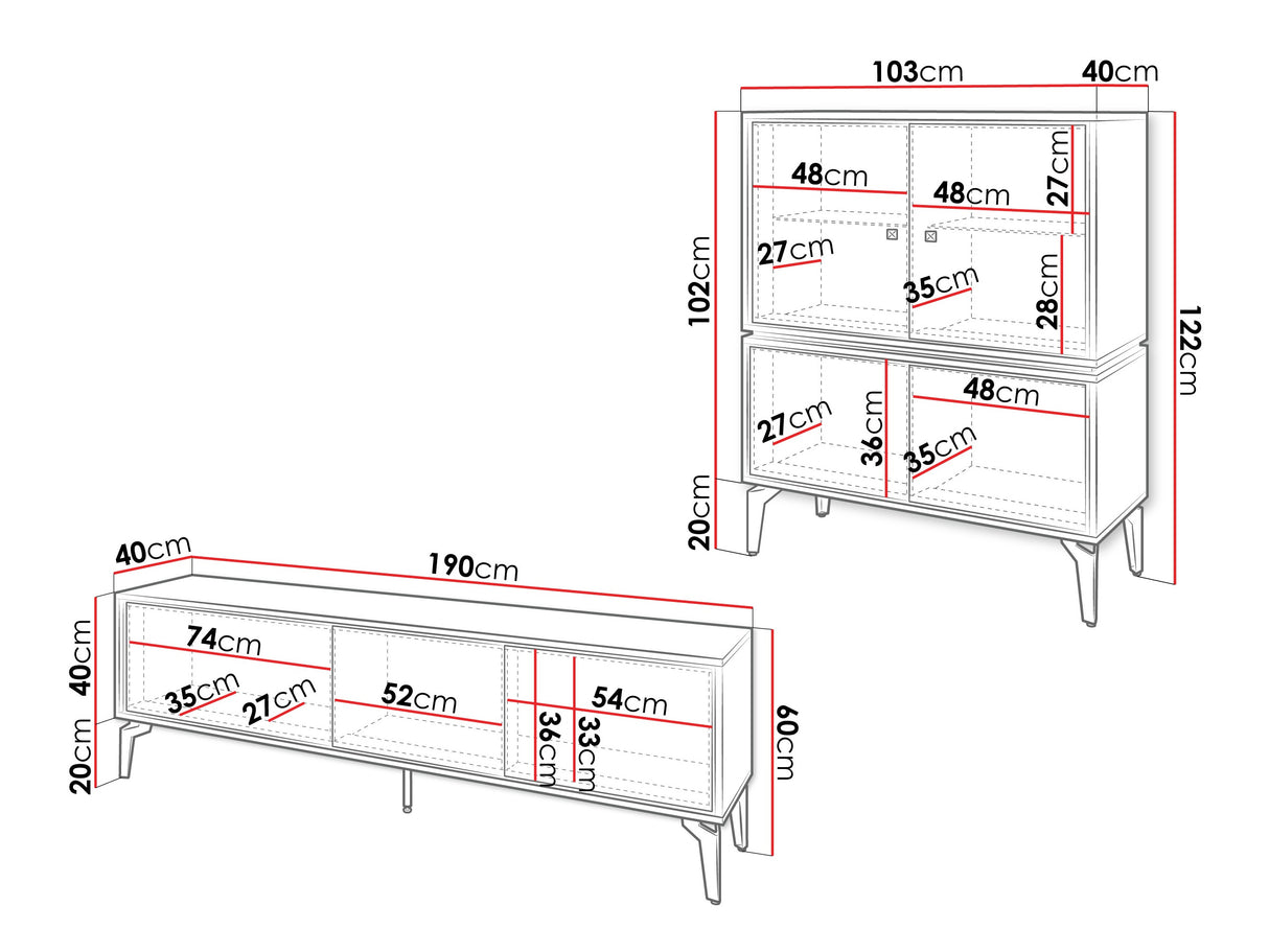 Nappali szett Meble ELLA II Dąb Bárasztalokowy Bursztynemwy/Czarny mat