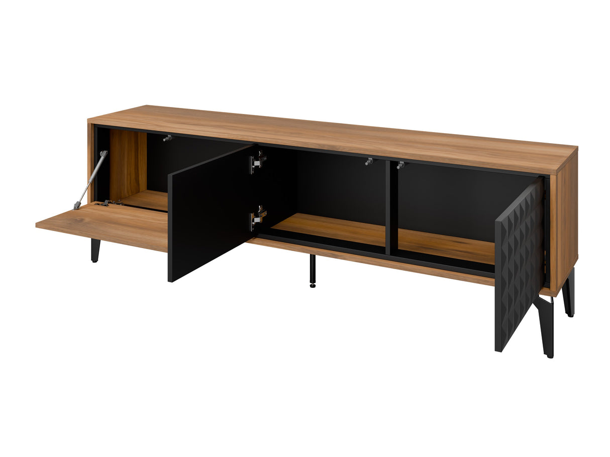 Nappali szett Meble ELLA II Dąb Bárasztalokowy Bursztynemwy/Czarny mat