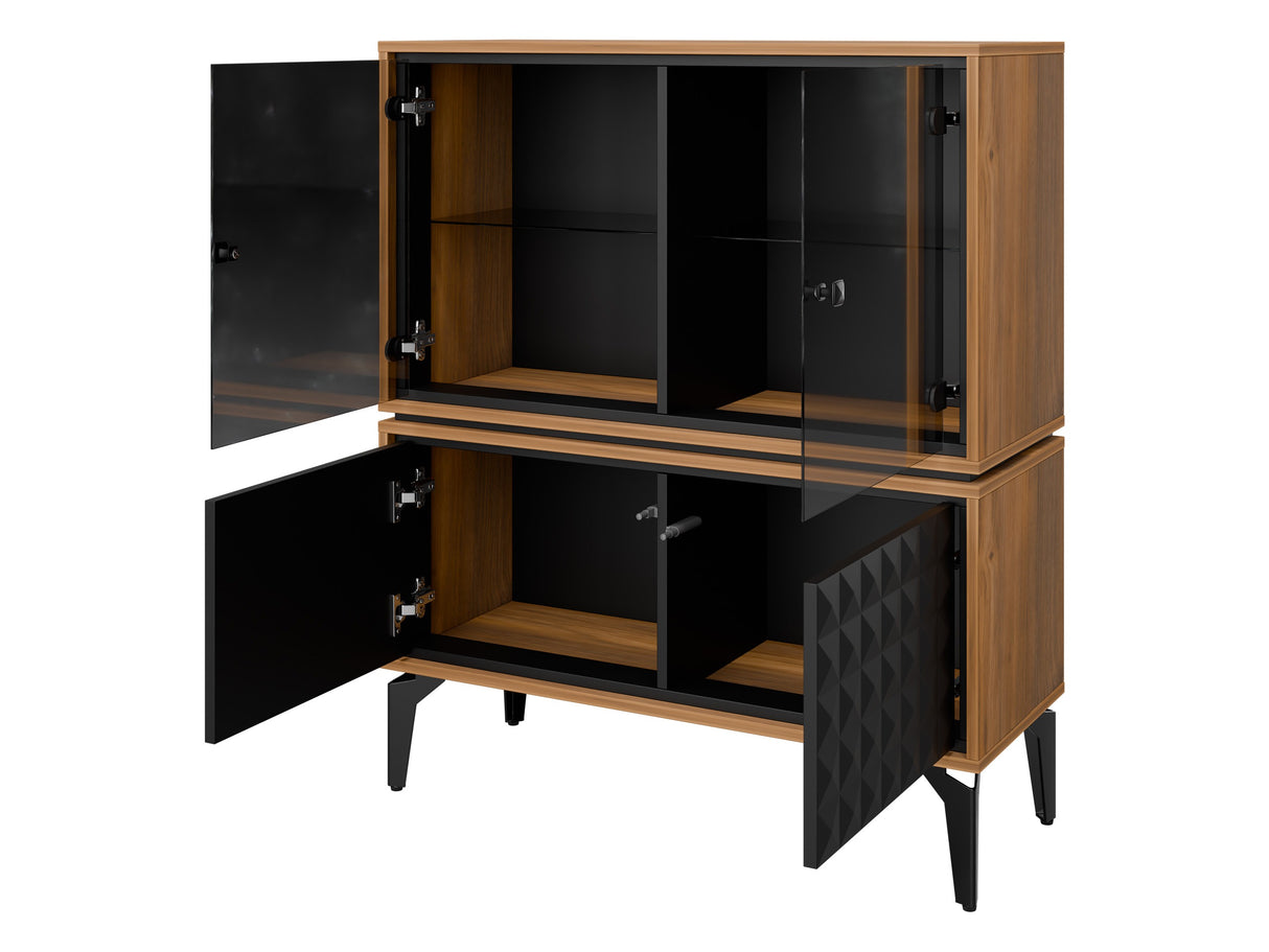 Nappali szett Meble ELLA II Dąb Bárasztalokowy Bursztynemwy/Czarny mat